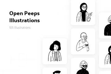 Free Les gens ouverts Pack d'Illustrations