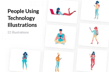 Personnes utilisant la technologie Pack d'Illustrations