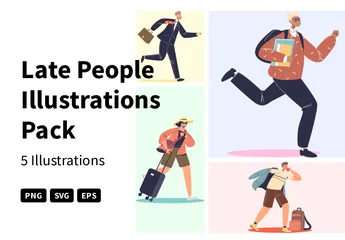 Personnes en retard Pack d'Illustrations