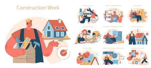 Les travaux de construction Pack d'Illustrations