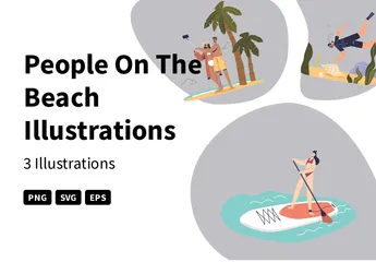 Menschen am Strand Illustrationspack