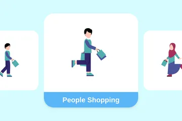 Menschen beim Einkaufen Illustrationspack