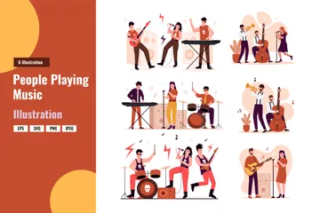 Leute spielen Musik 2 Illustrationspack