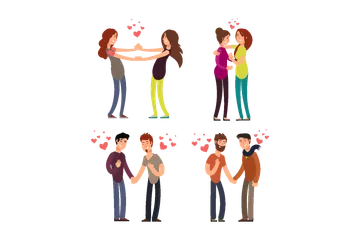 LGBT Couple In Love Illustration Pack