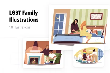 LGBT-Familie Illustrationspack