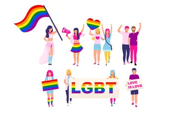 LGBT-Mitglieder Illustrationspack