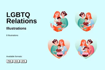 LGBTQ-Beziehungen Illustrationspack