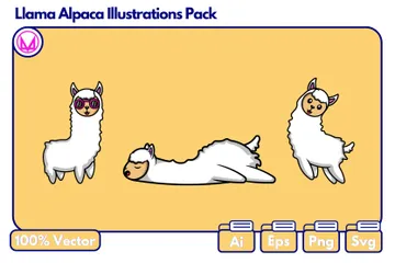 Lhama alpaca Pacote de Ilustrações