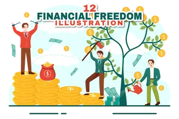 Liberdade financeira Pacote de Ilustrações