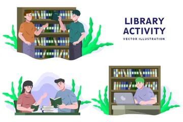 Library Activity Illustration Pack