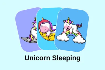 Licorne endormie Pack d'Illustrations