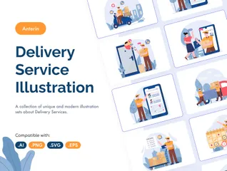 Lieferservice Illustrationspack