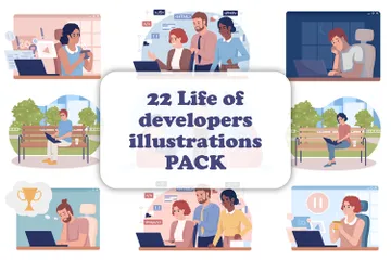 Life Of Developers Illustration Pack