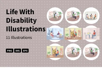 Life With Disability Illustration Pack