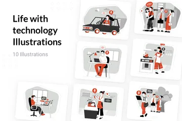 Life With Technology Illustration Pack