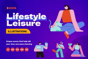 Lifestyle Freizeit Illustrationspack