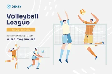 Liga de voleibol Paquete de Ilustraciones