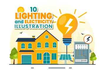 Lighting And Electricity Energy Illustration Pack