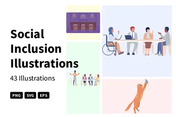 L'inclusion sociale Pack d'Illustrations