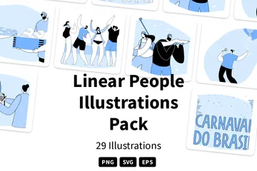 Lineare Menschen Illustrationspack