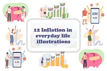 L'inflation dans la vie quotidienne Pack d'Illustrations