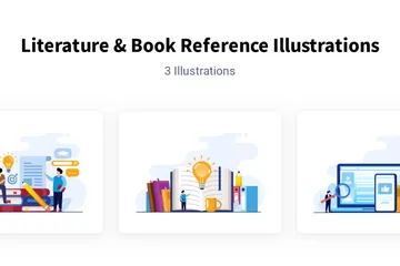 Referencia de libros y literatura Paquete de Ilustraciones