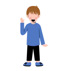 Little Boy Waving Hand Illustration Pack