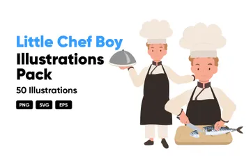 Little Chef Boy Illustration Pack