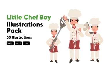 Little Chef Boy Illustration Pack