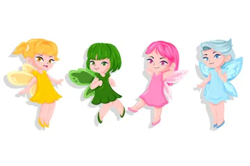 Little Fairy Character Illustration Pack