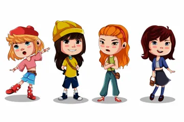 Little Girl Character Illustration Pack