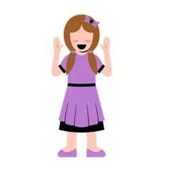 Little Girl Waving Hand Illustration Pack
