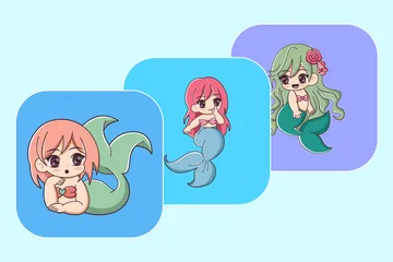 Little Mermaid Character Illustration Pack