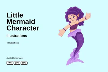 Little Mermaid Character Illustration Pack