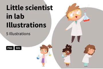 Little Scientist In Lab Illustration Pack