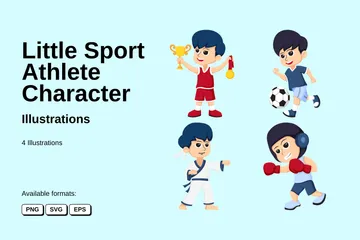 Little Sport Athlete Character Illustration Pack