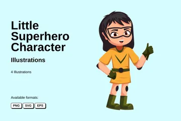 Little Superhero Character Illustration Pack
