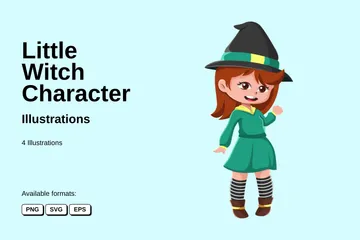 Little Witch Character Illustration Pack