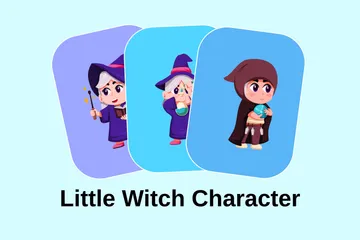 Little Witch Character Illustration Pack