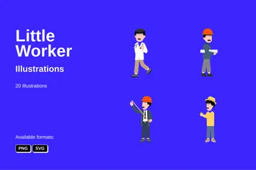 Little Worker Illustration Pack