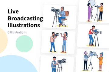 Live Broadcasting Illustration Pack