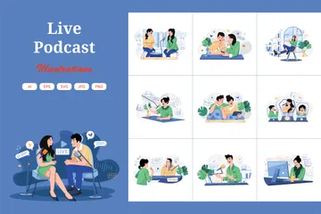 Live-Podcast Illustrationspack
