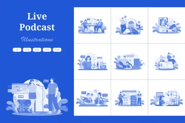 Live Podcast Illustration Pack