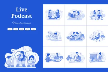 Live Podcast Illustration Pack