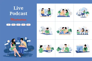 Live Podcast Illustration Pack