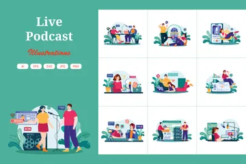 Live Podcast Illustration Pack