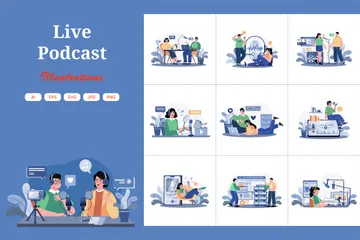 Live Podcast Illustration Pack