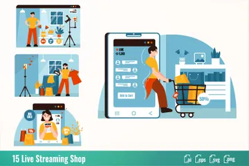 Live Shopping Illustration Pack