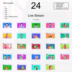 Live Stream Illustration Pack