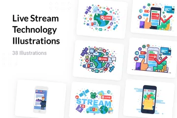 Live Stream Technologie Illustrationspack